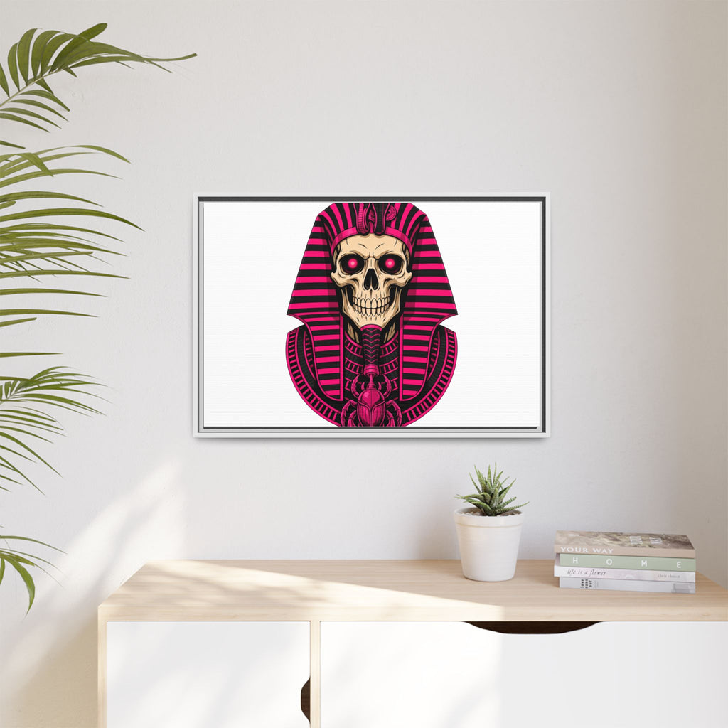 Pharaoh Skull Art Print — Framed Matte Canvas