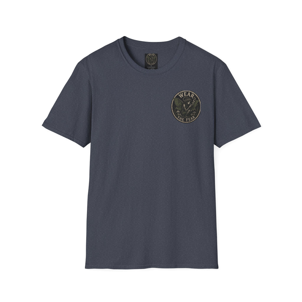 Vintage '5 Fairies' Round Patch T-Shirt — Retro Graphic Chest Tee