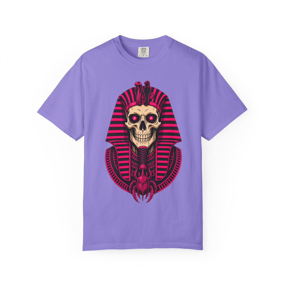 Pharaoh Skull T‑Shirt — Neon Egyptian Skull Graphic Tee