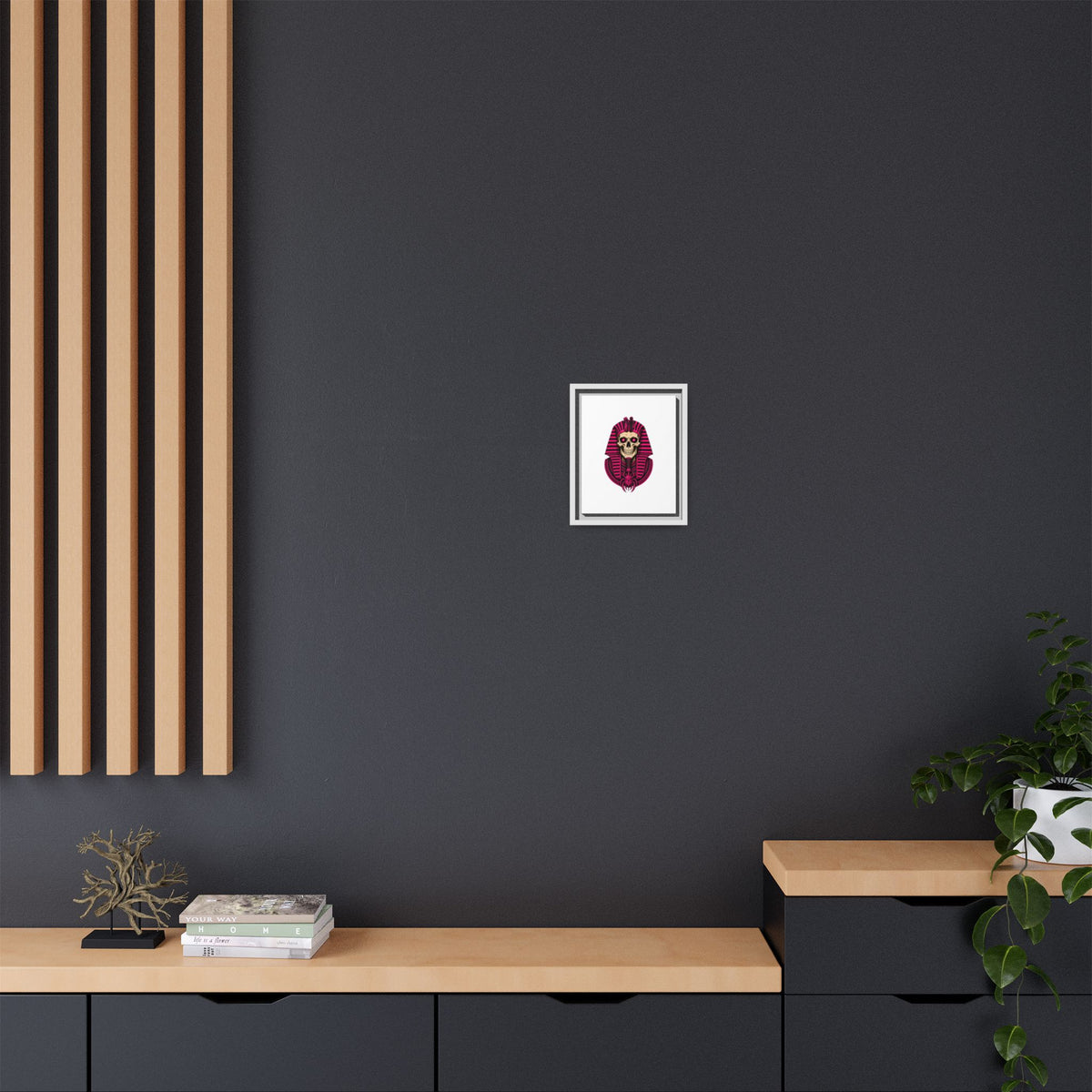 Pharaoh Skull Art Print — Framed Matte Canvas