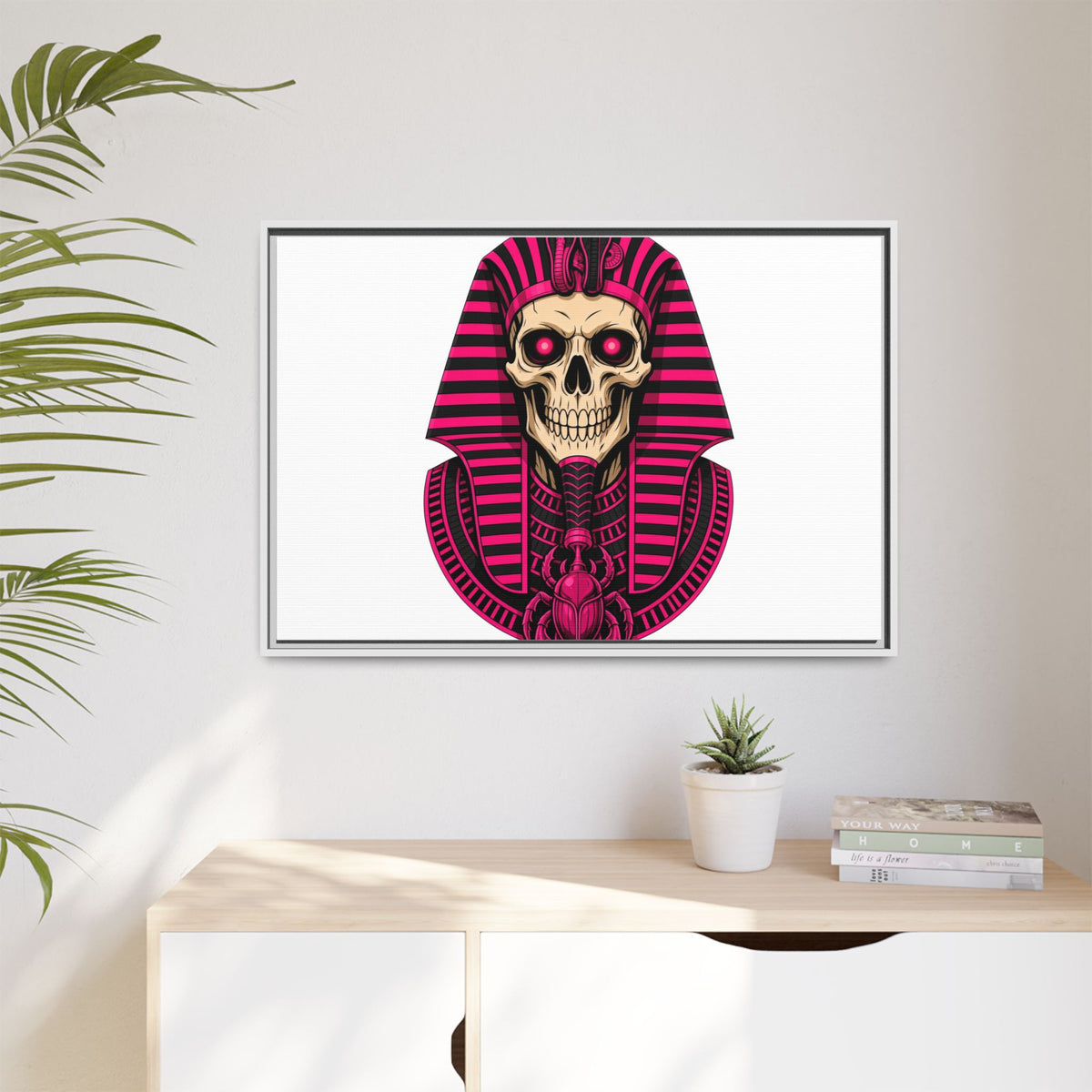 Pharaoh Skull Art Print — Framed Matte Canvas
