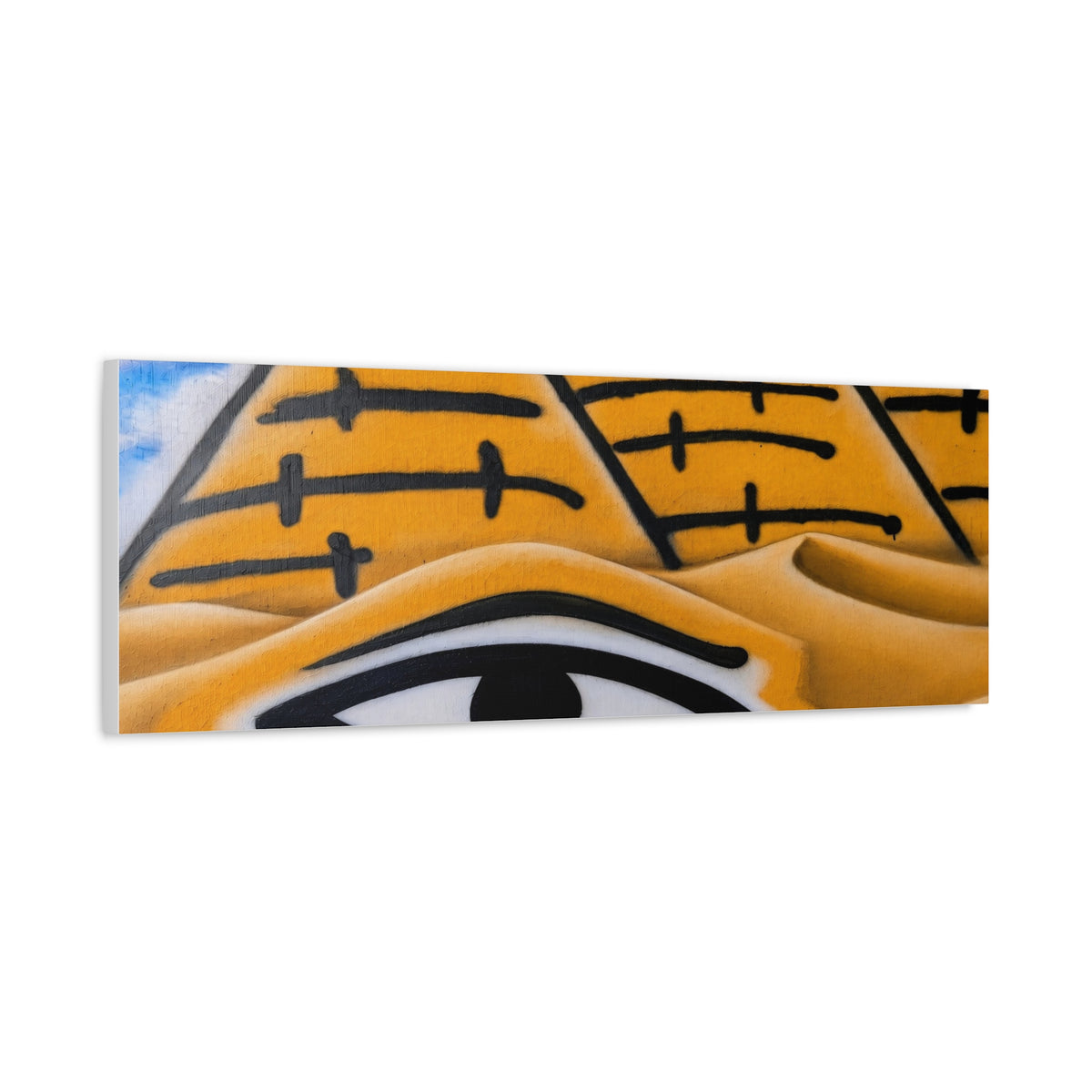 Eye of Ra Pyramid Canvas Wall Art — Egyptian Desert Stretched Canvas